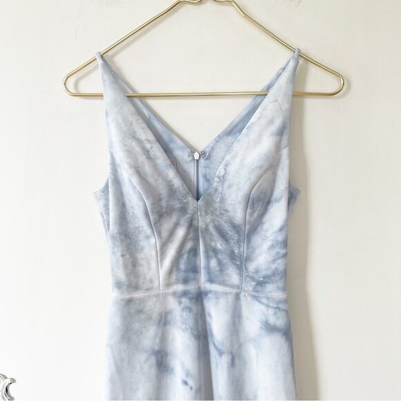 BHLDN Custom Blue and White Hand Dyed  Tie Dye Jones Dress Mermaid Bridal Gown 0 - Picture 7 of 15